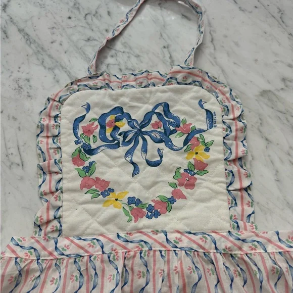 EXCELLENT Vintage 1980s Apron Kitchen T&CL Baking Cooking Pink Blue RARE - Picture 4 of 6